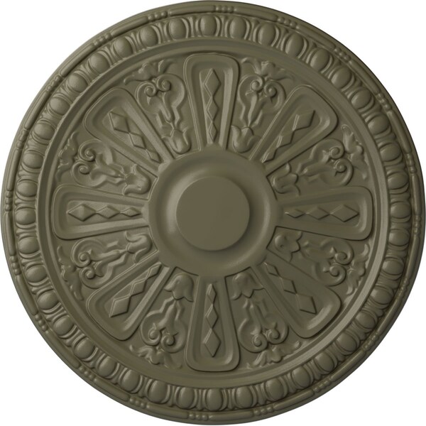 Ekena Millwork Raymond Ceiling Medallion (Fits Canopies up to 5 3/8"), Hand-Painted Spartan Stone, 18"OD x 1 1/4"P CM18RA2SSF - main